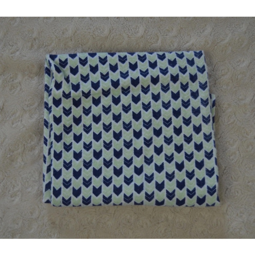 Cribmates Arrows Chevron Baby Receiving Blanket Flannel Green Blue White